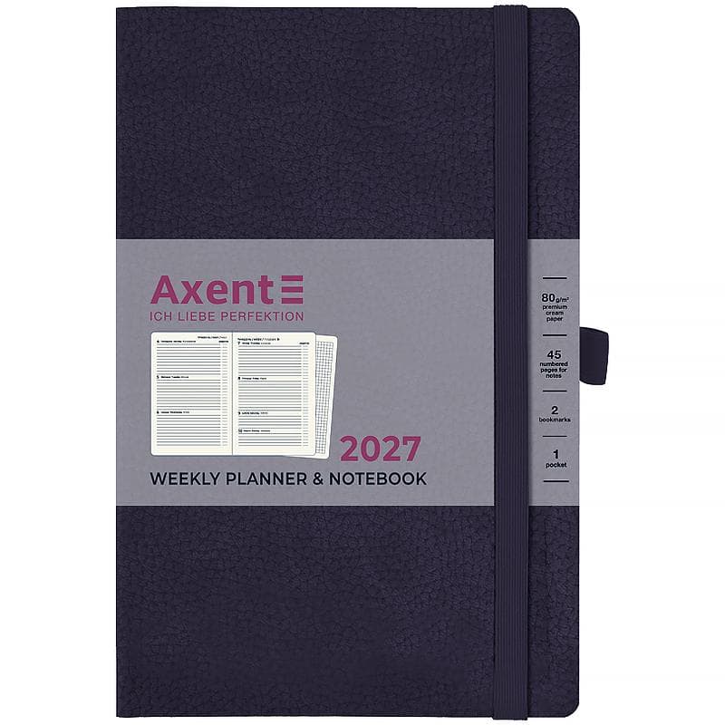 Щотижн. В6 "Axent" дат2027 Partner Soft Skin,синій №8509-27-02-A — купити | Канцелярський Сад