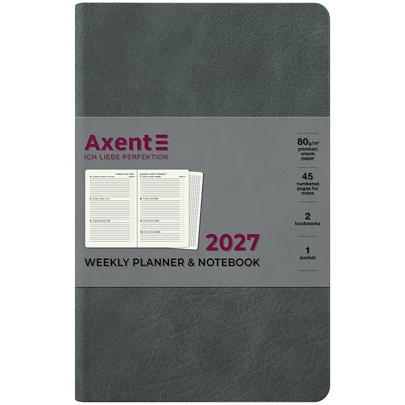 Щотижн. В6 "Axent" дат2027 Partner Soft Cloud,сірий №8537-27-2-A — купити | Канцелярський Сад