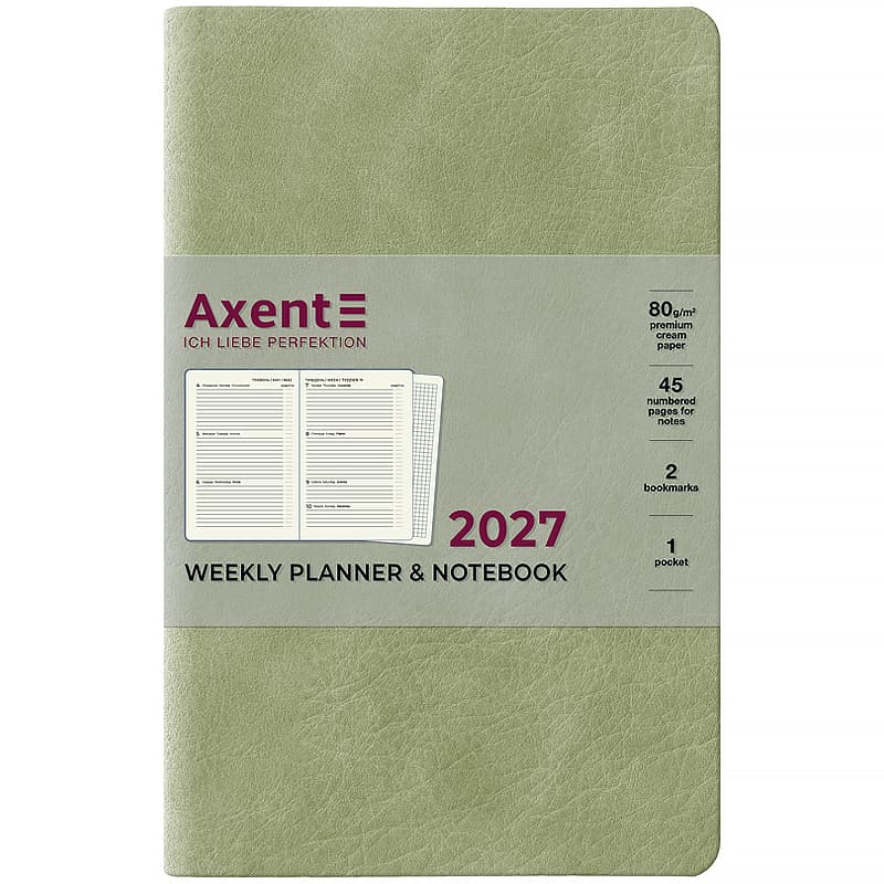 Щотижн. В6 "Axent" дат2027 Partner Soft Cloud,салатовий №8537-27-4-A — купити | Канцелярський Сад
