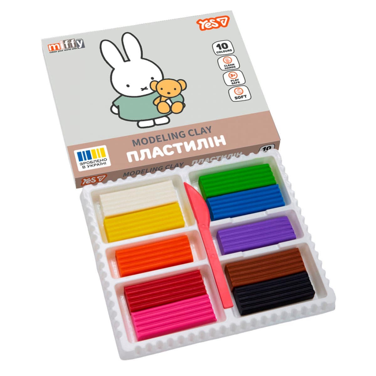 Пластилін "Yes" Miffy 10 кольор. 200гр №540718 — купити | Канцелярський Сад