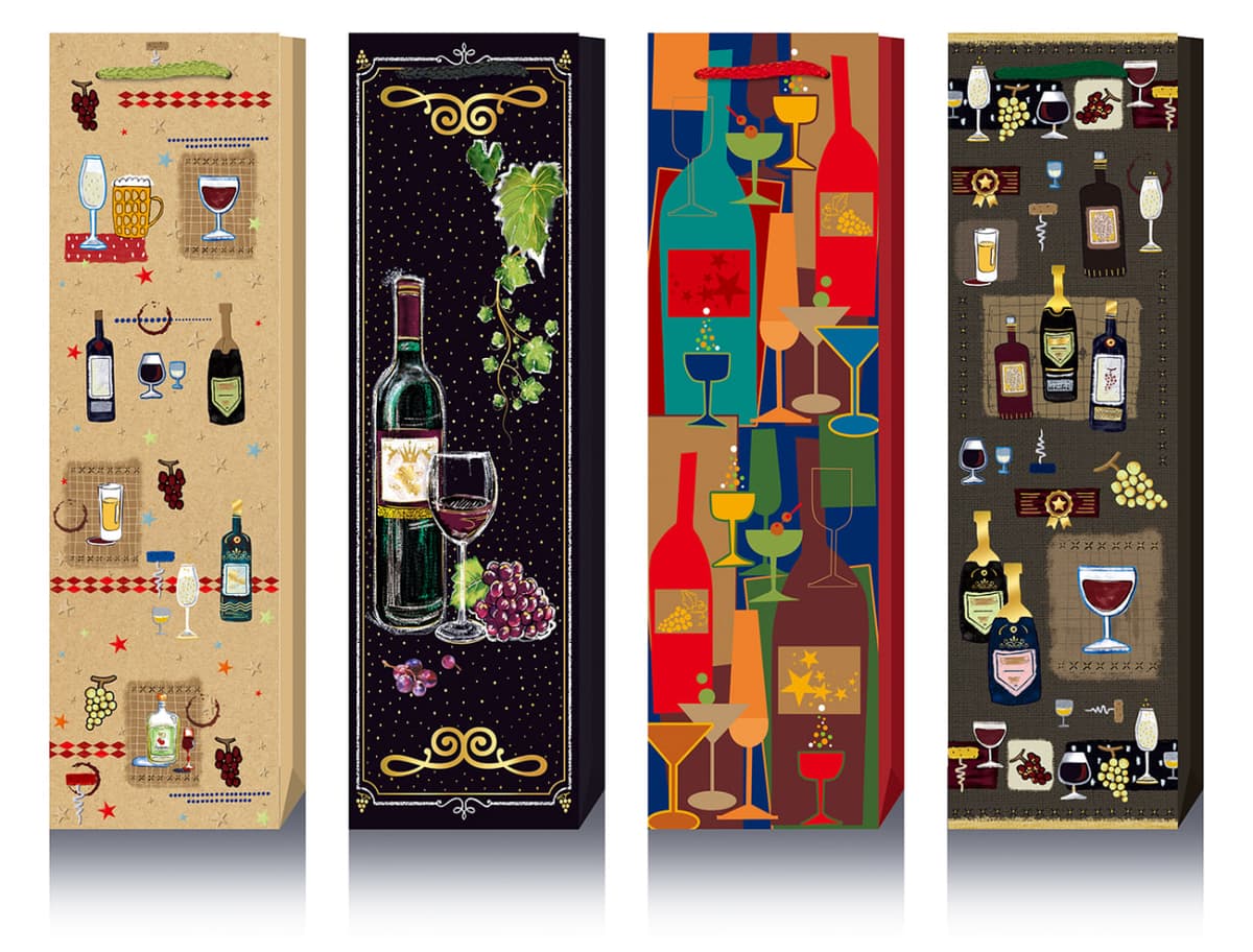 Пакет подарунковий папер. під пляшку 11х38х11см тиснення фольгою №BM.2000481/Buromax — купити | Канцелярський Сад