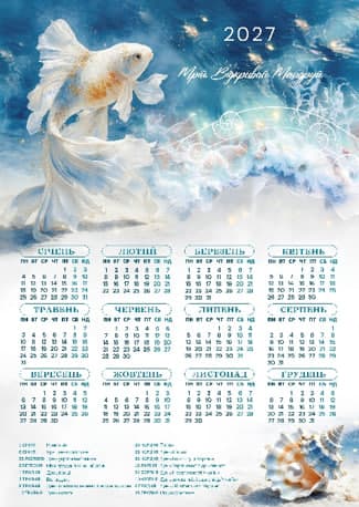 Календар А3 верт "Море" 2027 — купити | Канцелярський Сад