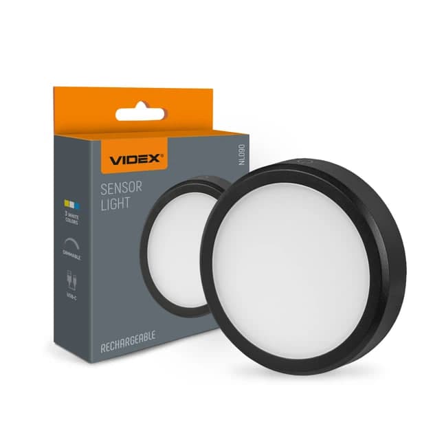 Світильник LED Videx 110+50Lm 3000K-6500K акумуляторний з датчиком руху ,black №VL-NL090B — фото 3