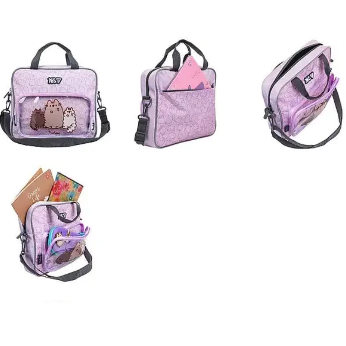 Сумка шкільна А4 "Yes" B-1 Р-26 My Pusheen 1від.,2карм. №550419 — купити | Канцелярський Сад
