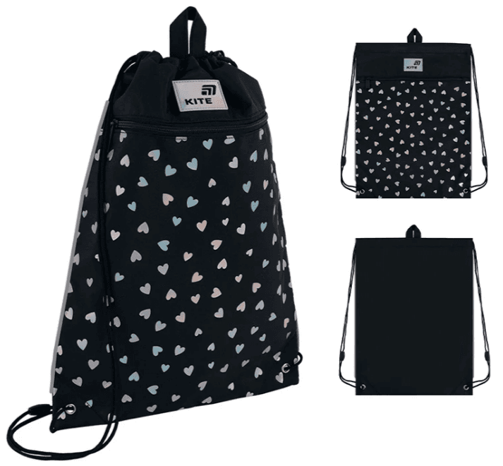 Сумка для взуття "Kite" Black&Silver 1від.1карм. №K26-601M-14 — фото товару | Канцелярський Сад