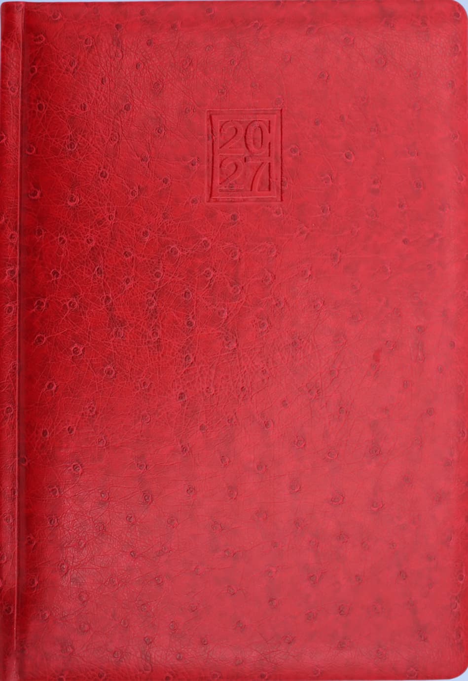 Щоден. А5 "Optima" дат2027 Ostrich червоний,крем. блок№O25228-03 — купити | Канцелярський Сад