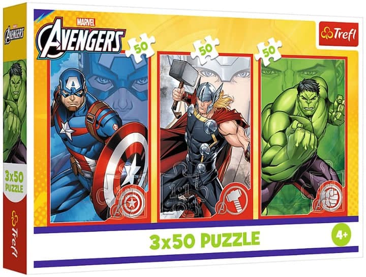 Пазли Trefl 3x50ел. The Avengers Ваш герой №34891 — купити | Канцелярський Сад