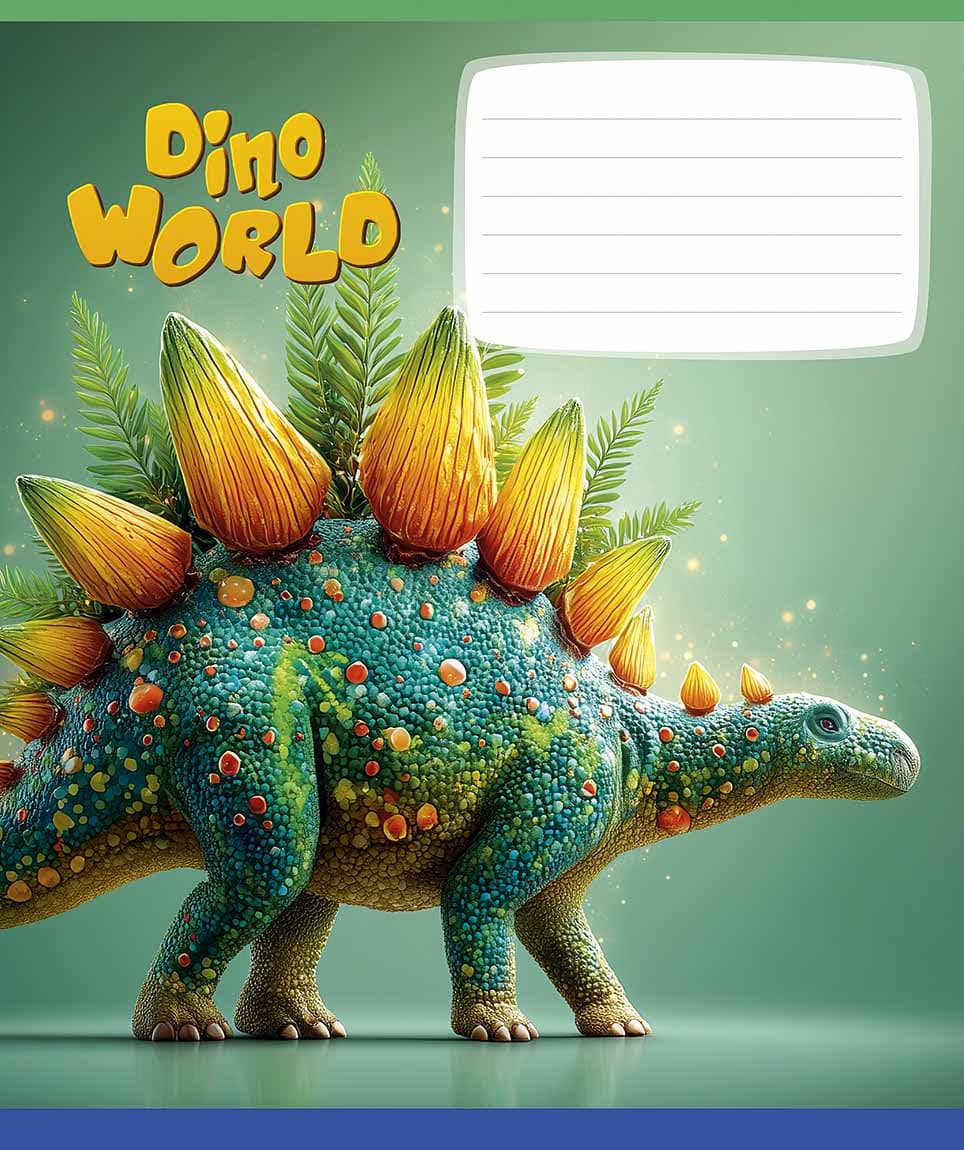 Зошит 12арк. кліт. Star "Dino world" виб. УФ-лак №012-3664K — фото товару | Канцелярський Сад