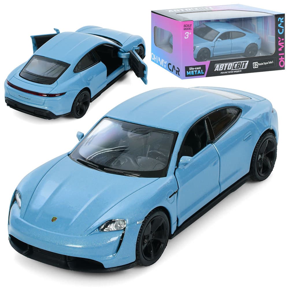 Машина інер-а метал."Автосвіт" Porsche Taycan TurboS 2020 12см,в кор-ці,15,5х7х7см — фото товару | Канцелярський Сад