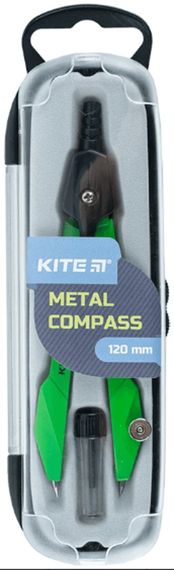 Циркуль "Kite" метал. Techno 120мм +грифель зелений,у футлярі №K24-414-04 — купити | Канцелярський Сад