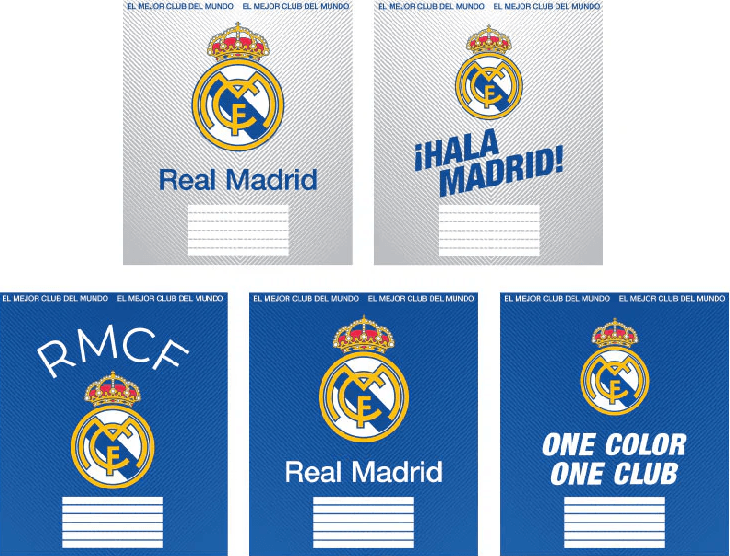 Зошит 12арк. лін. "Kite" софт тач + УФ лак Real Madrid №RL26-234 — купити | Канцелярський Сад