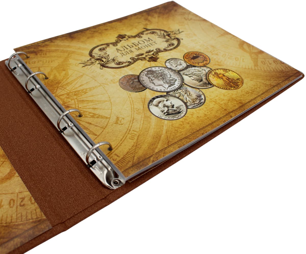 Книга нумізмата А4 на 5 куліс, коричнева №20-D-0622 — фото 5