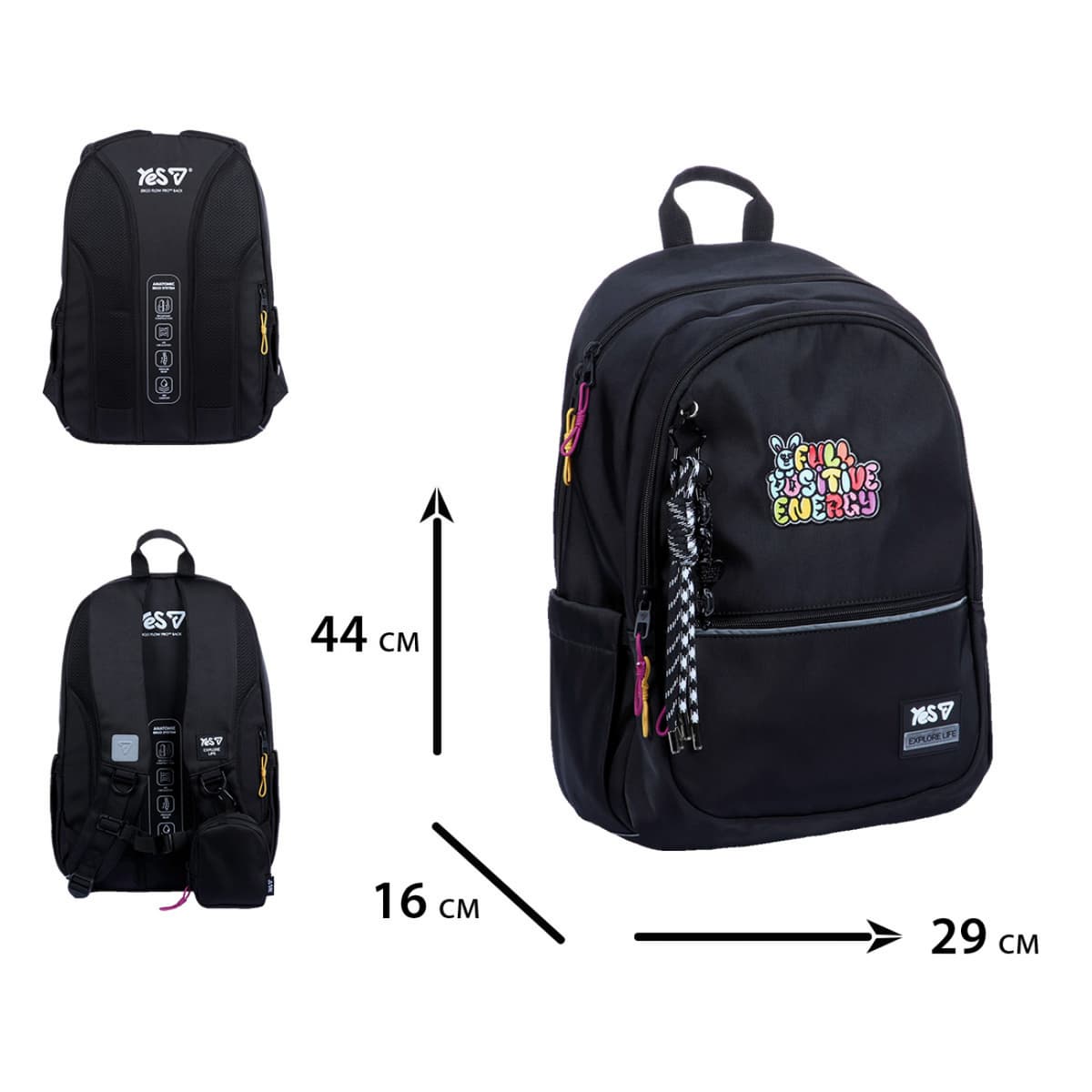 Рюкзак "Yes" TS-113L Р-26 Positive Energy 2від.,4карм. №550360 — купити | Канцелярський Сад