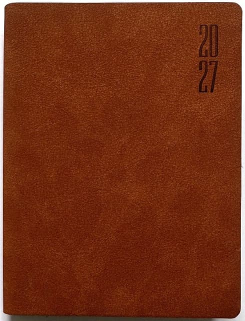 Щоден. А6 "Мандарин" дат2027 160арк. кліт. шкірзам. №9968 — купити | Канцелярський Сад
