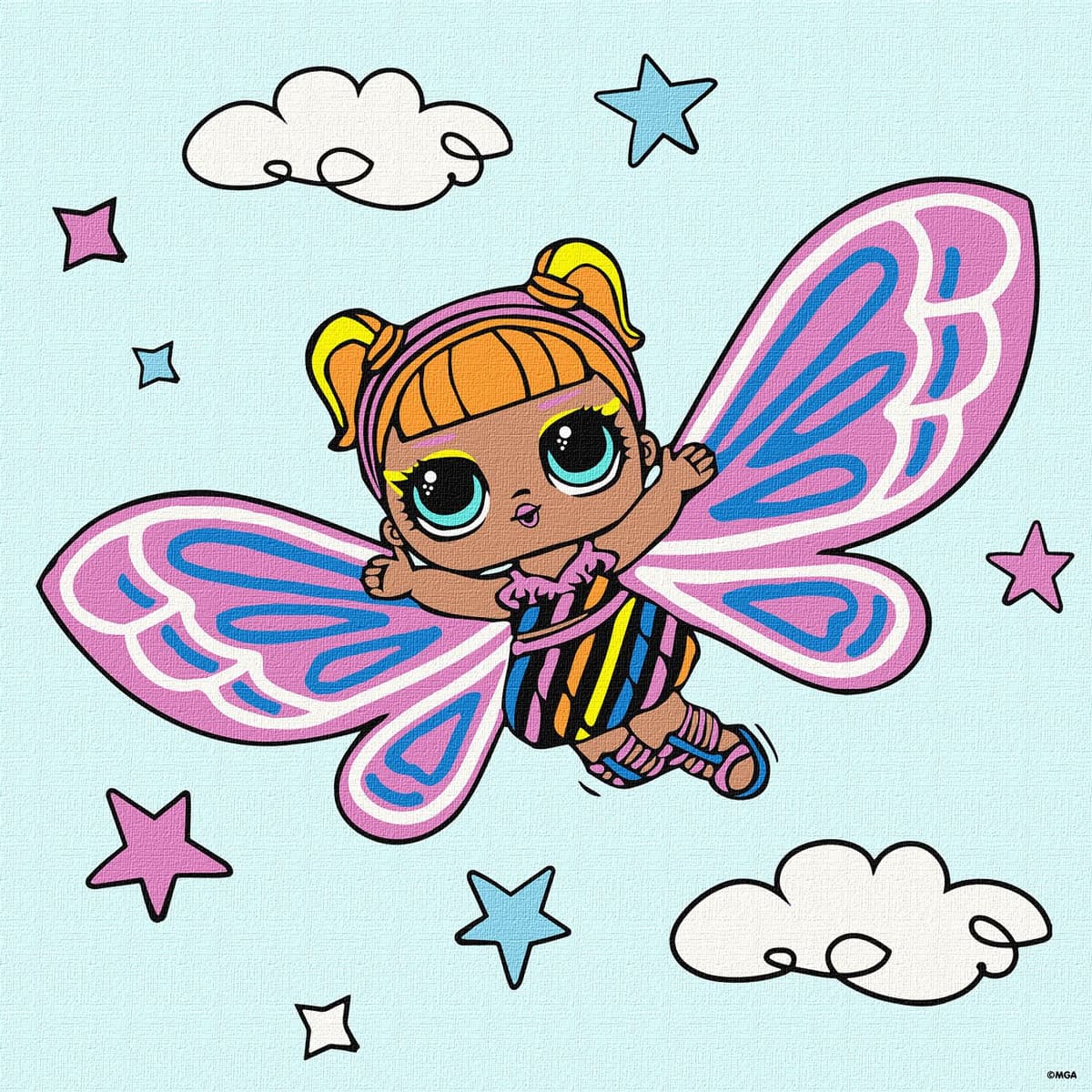 Картини по номерах акрил.для дітей"L.O.L.Surprise!O.M.G.FairiesFlutterstar"40х40см№KHO1090 — купити | Канцелярський Сад