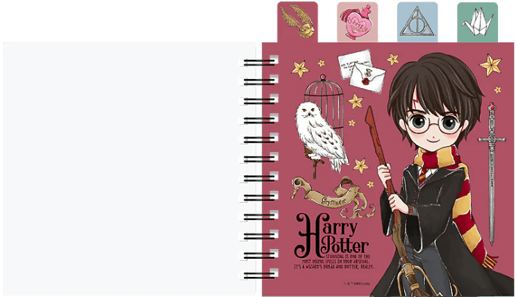 Блокнот пруж. В6 80арк. кліт. карт. обкл. з розділювачами "Harry Potter" №HP26-278/Kite — фото 3