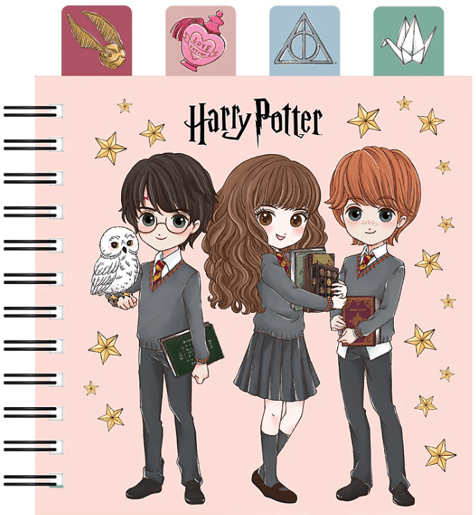 Блокнот пруж. В6 80арк. кліт. карт. обкл. з розділювачами "Harry Potter" №HP26-278/Kite — купити | Канцелярський Сад
