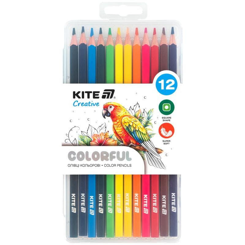 Олівці кольор. 12 кольор. "Kite" №K-1056-1 Colorful — купити | Канцелярський Сад