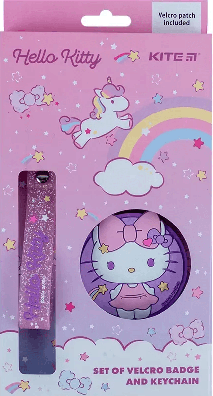 Бейдж "Kite" №HK24-3010-3 Hello Kitty на липучці та підвіска, 2шт — купити | Канцелярський Сад
