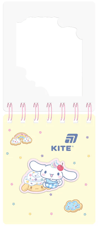 Блокнот пруж. А6 80арк. кліт. карт. обкл. вирубка "Cinnamoroll" №CR26-276/Kite — фото 4