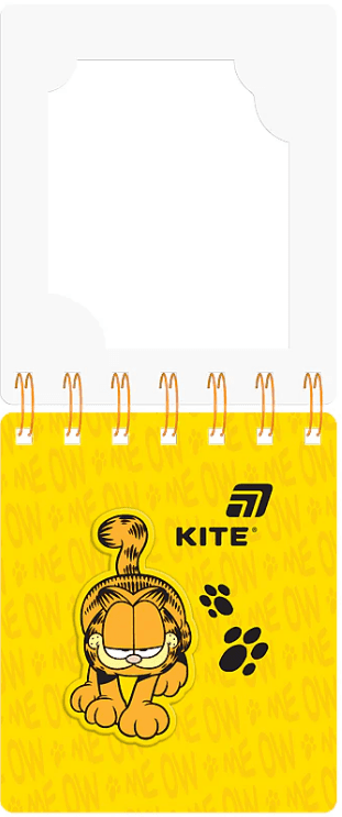 Блокнот пруж. А6 80арк. кліт. карт. обкл. вирубка "Garfield" №GF26-276/Kite — фото 6