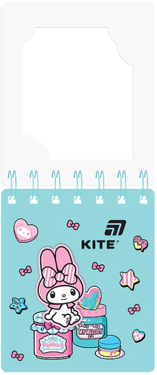 Блокнот пруж. А6 80арк. кліт. карт. обкл. вирубка "My Melody" №HK26-276-2/Kite — фото 9