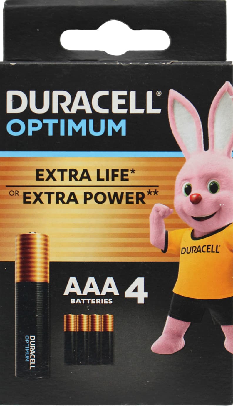 Батарейки Duracell Optimum LR-03/блістер 4шт — купити | Канцелярський Сад