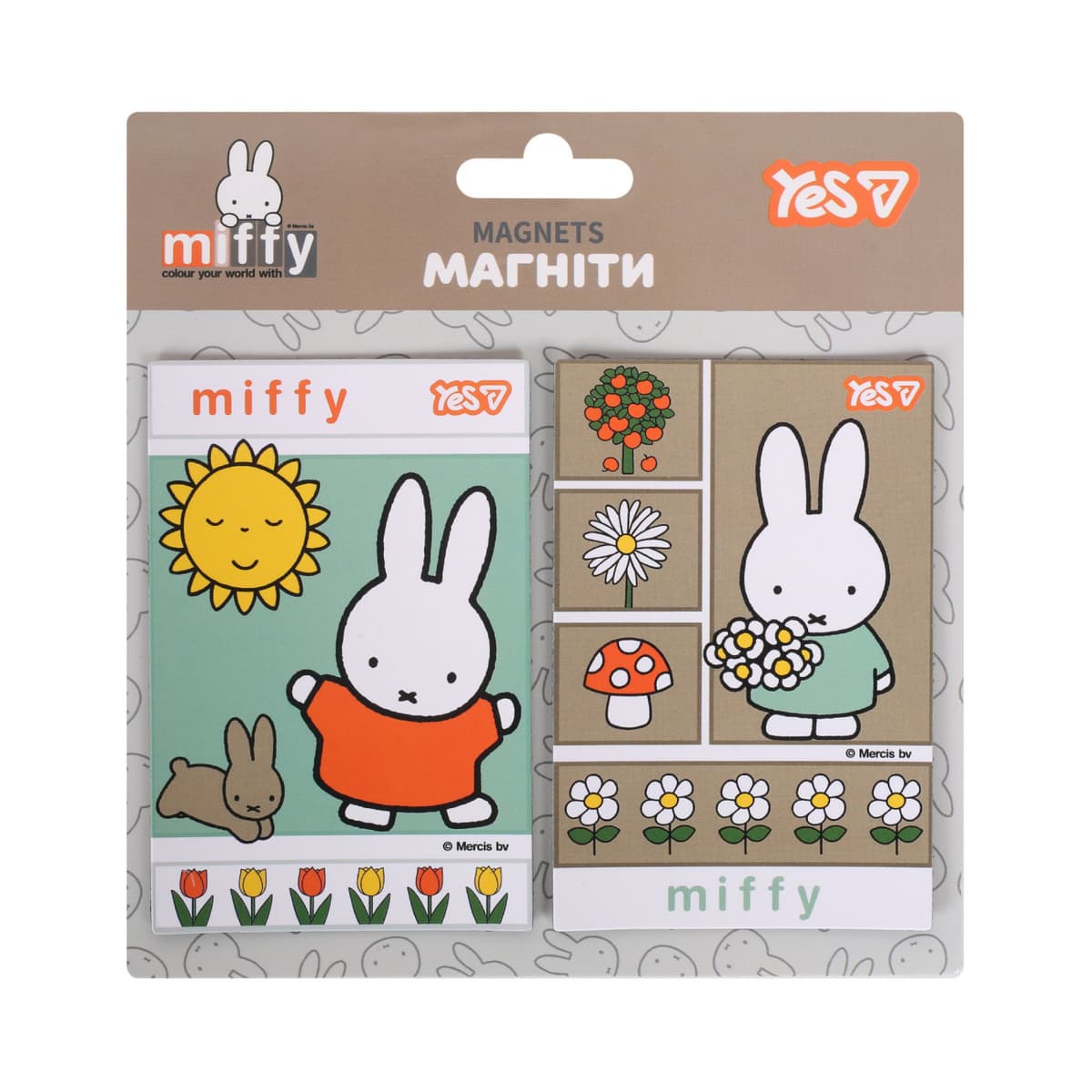 Магніти "Yes" Miffy Flowers 6х9см, 2шт №708566 — купити | Канцелярський Сад