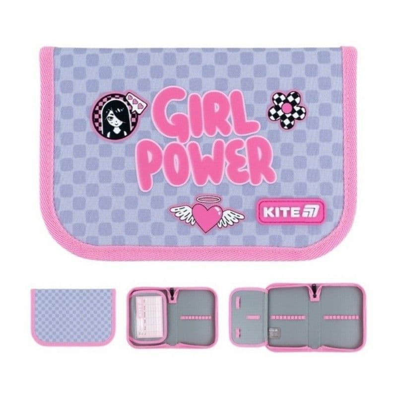 Пенал "Kite" Girl's Power 1від.,б/н,з 1 відворотом №K26-621-5 — купити | Канцелярський Сад