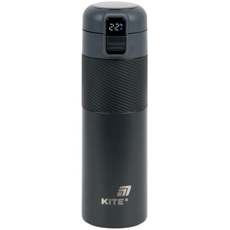 Термос метал. 0,45л "Kite" темно-сірий, з датчиком темп. №K26-1227-2 — купити | Канцелярський Сад