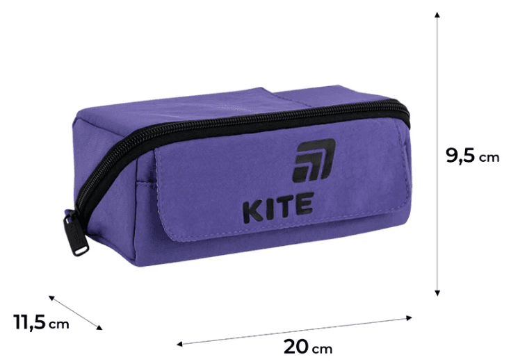 Пенал "Kite" 1від.,м'який фіолетовий №K26-2702-4 — фото 6