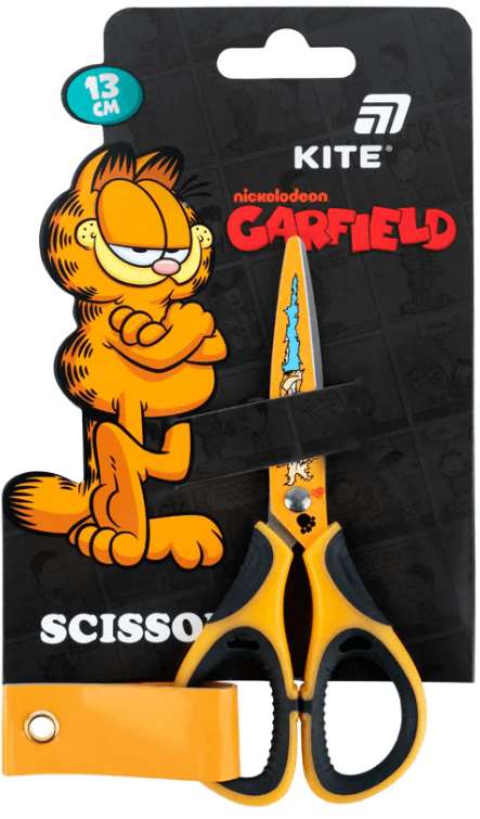 Ножиці дит. "Kite" №GF26-148 Garfield 13см гумові вставки — купити | Канцелярський Сад