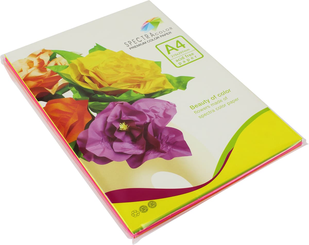 Папір кольор. А4 75г/м неон 5х20 Spectra Color-Rainbow Pack Cyber IT 82 "O"(100шт))25) — купити | Канцелярський Сад
