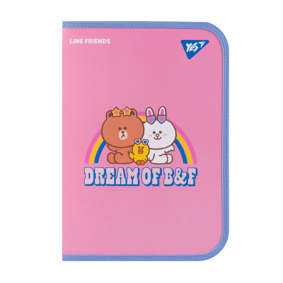 Папка факульт."Yes" А4 №492223 "Line Friends. Dream" пласт. на блискавці,з внутр. кишенею — купити | Канцелярський Сад