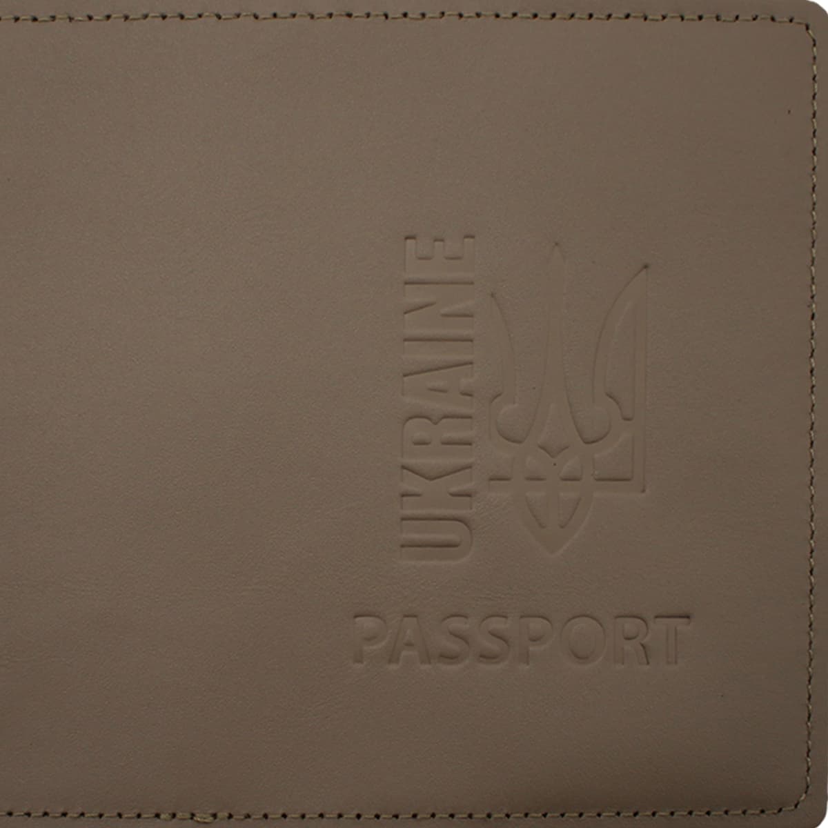 Обклад. Passport Ukraine Тризуб шкіра беж. тисн. №36261 — фото 6