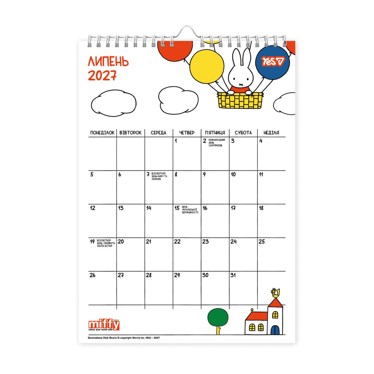 Календар-постер настін. А3 "Yes" Miffy 2027 №270263 — фото 4