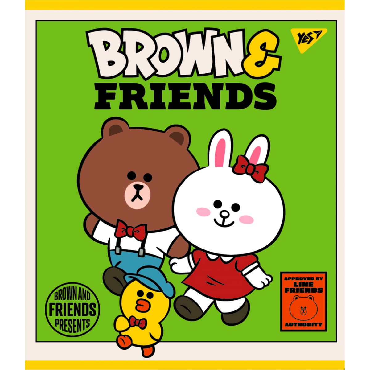 Зошит А5 YES 12арк. лін. мат. ВДЛ+ УФ-виб "Line Friends" №766806 — купити | Канцелярський Сад