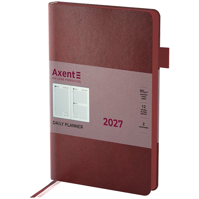 Щоден. А5 "Axent" дат2027 Partner Soft Muse бордовий №8827-27-1-A — купити | Канцелярський Сад