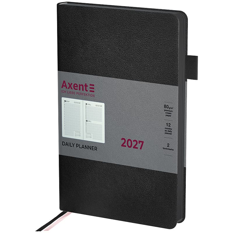 Щоден. А5 "Axent" дат2027 Partner Soft Muse чорний №8827-27-3-A — купити | Канцелярський Сад