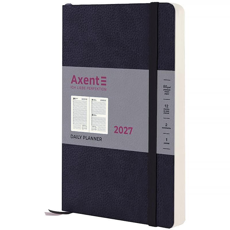 Щоден. А5 "Axent" дат2027 Partner Soft Skin синій №8810-27-02-A — купити | Канцелярський Сад