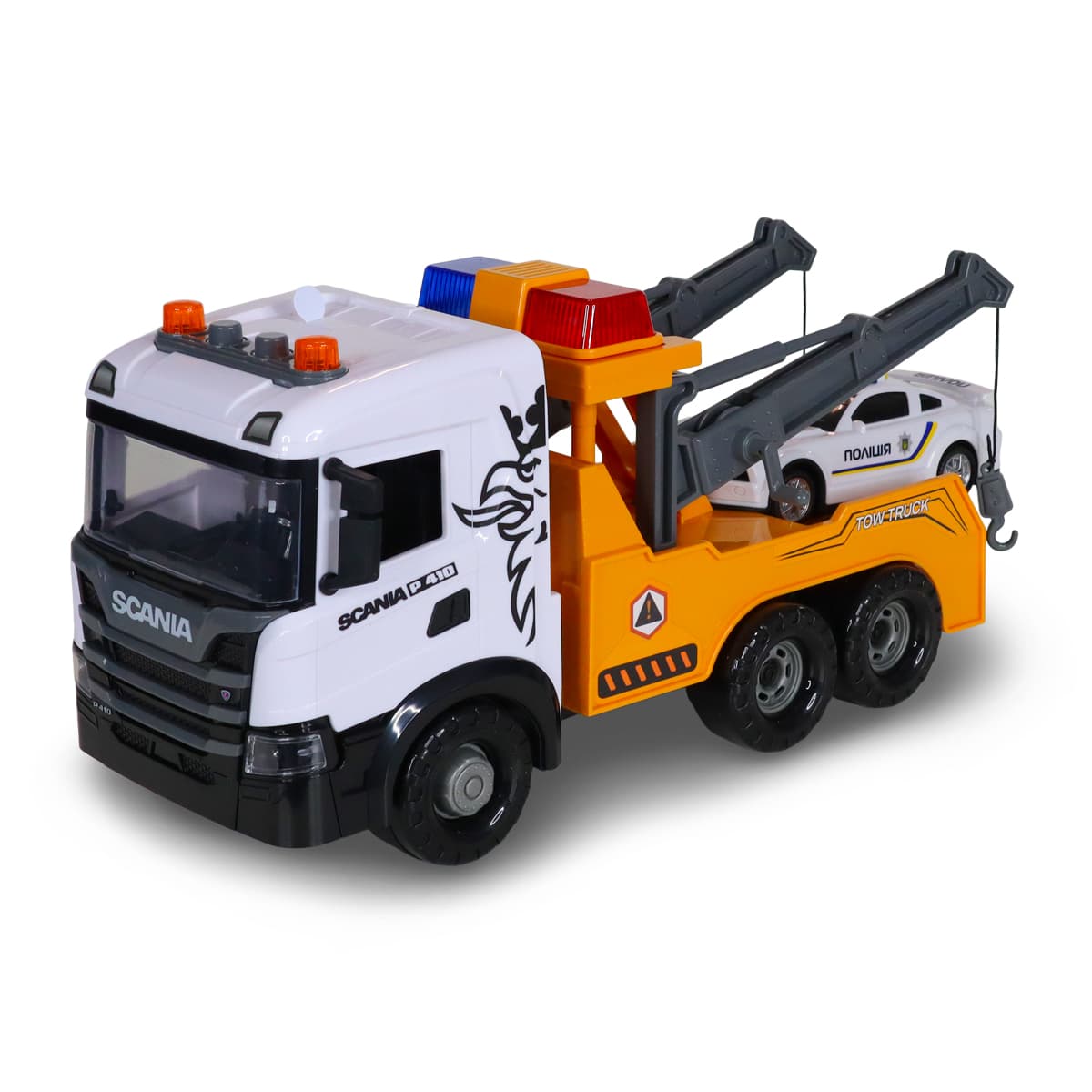 Ігровий набір"Technodriver"SCANIA Евакуатор з машиною поліції(світ.,звук)№3004KS/КіддіСвіт — фото 11