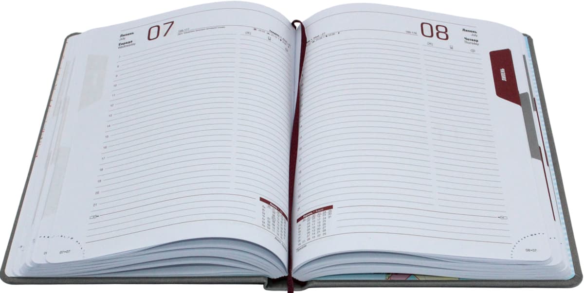 Щоден. А5 "Optima" дат2027 Vivella з написом та резинкою, сірий №O26171 — фото 9