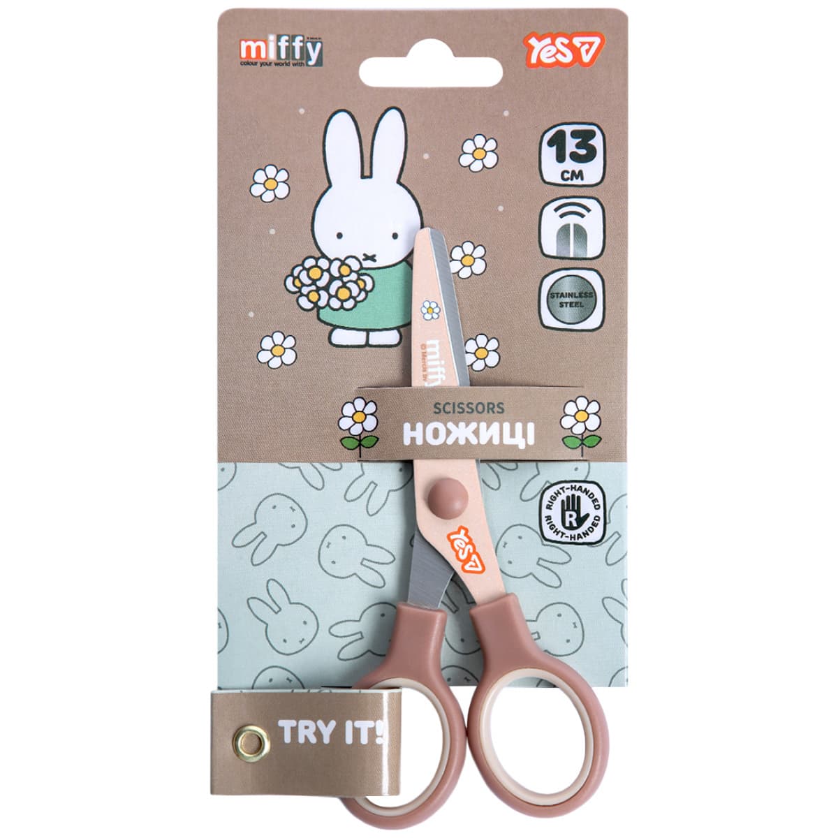 Ножиці дит. "Yes" №480492 Miffy 13см з принтом на лезі — купити | Канцелярський Сад
