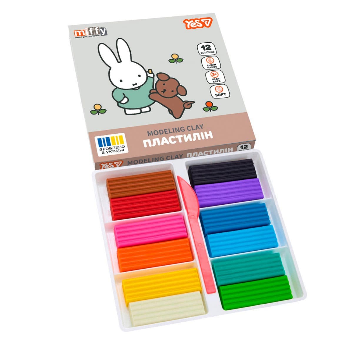 Пластилін "Yes" Miffy 12 кольор. 240гр №540719 — фото 9