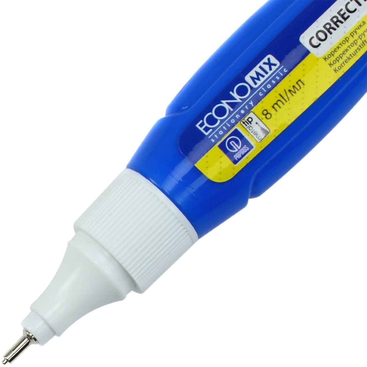 Коректор-ручка метал. нак. "Economix" 8мл №E41314 — фото 4