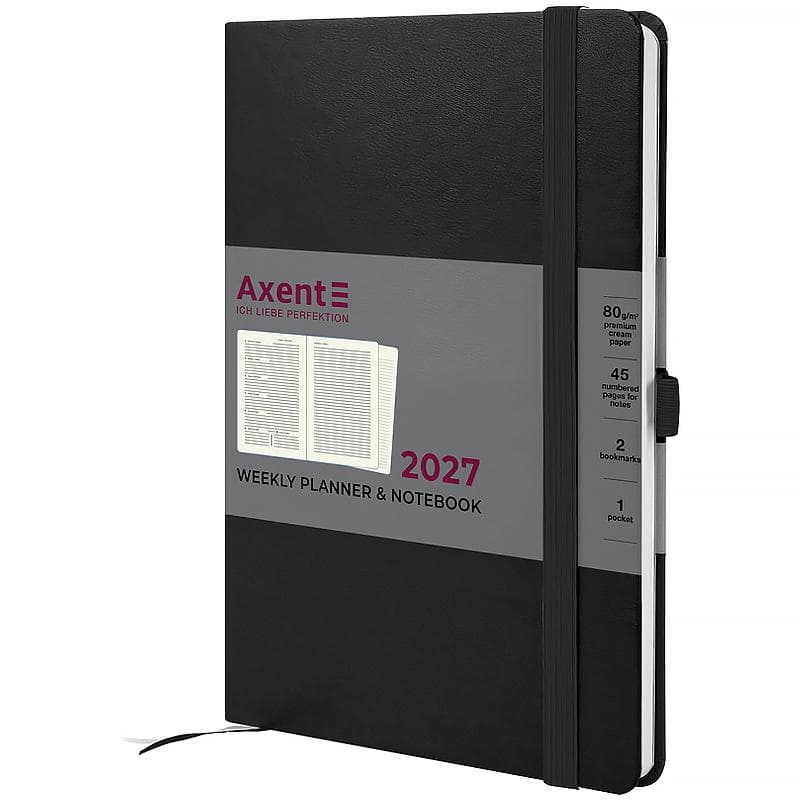 Щотижн. А5 "Axent" дат2027 Prime Strong чорний №8507-27-01-A — купити | Канцелярський Сад