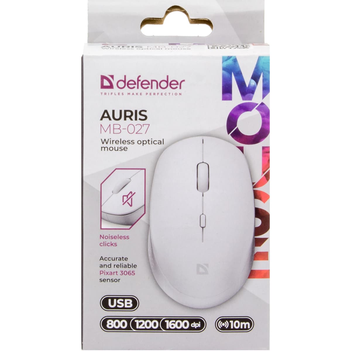 Мишка BT Defender Auris MB-027 "безшумна" (1600dpi) white №52028 — купити | Канцелярський Сад