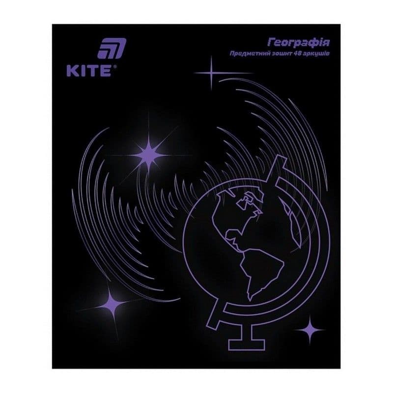 Зошит 48арк. кліт. "Kite" Предметка-Географія софт тач+УФ,Lumen №K26-240-5 — купити | Канцелярський Сад