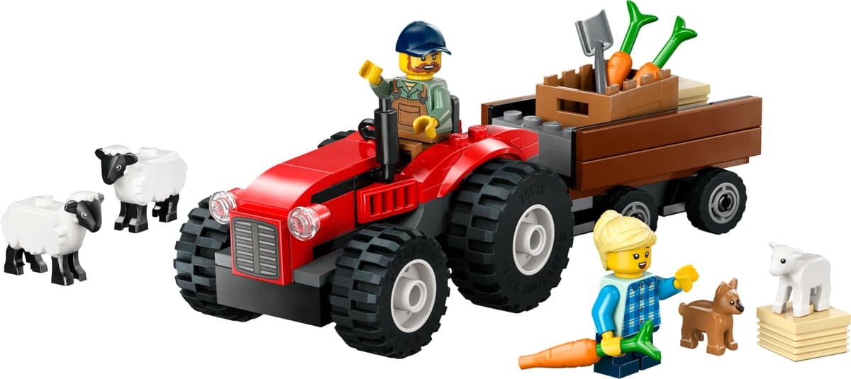 Конструктор "LEGO" City Червоний фермерський трактор із причепом і вівцями №60461 — фото 12