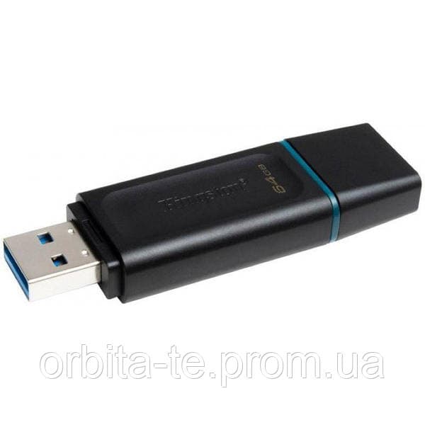 Флеш-пам`ять 64GB "Kingston" DT Exodia USB3.2 black/teal №9829 — купити | Канцелярський Сад